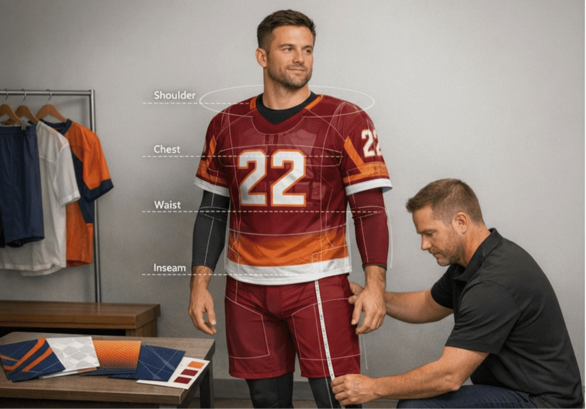 custom uniform fit issues can quietly undermine performance morale and brand identity across sports teams and professional workplaces in the united states when uniforms do not align with real body e1771800451475